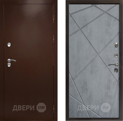 Дверь Престиж TERMO с терморазрывом Снегирь Медь Лучи Бетон темный в Орехово-Зуево