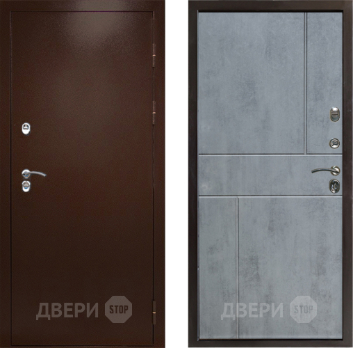 Входная металлическая Дверь Престиж TERMO с терморазрывом Снегирь Медь Горизонт Бетон темный в Орехово-Зуево