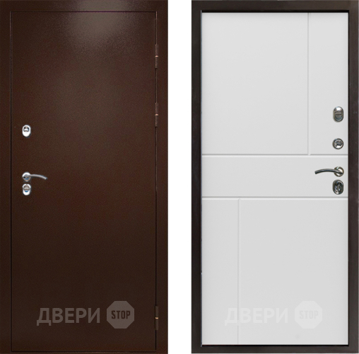Входная металлическая Дверь Престиж TERMO с терморазрывом Снегирь Медь Горизонт Бетон белый в Орехово-Зуево