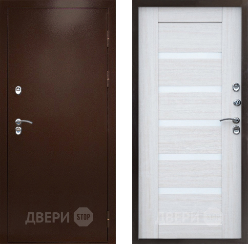 Входная металлическая Дверь Престиж TERMO с терморазрывом Снегирь Медь Царга Лиственница белая в Орехово-Зуево