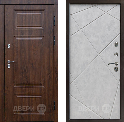 Дверь Престиж TERMO с терморазрывом Премиум Орех Лучи Бетон светлый в Орехово-Зуево