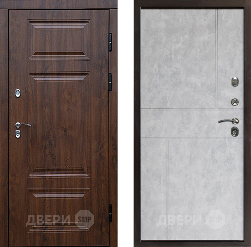 Входная металлическая Дверь Престиж TERMO с терморазрывом Премиум Орех Горизонт Бетон светлый в Орехово-Зуево