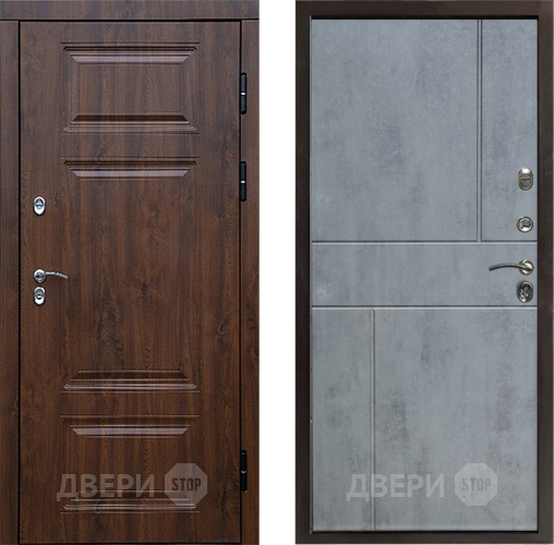 Входная металлическая Дверь Престиж TERMO с терморазрывом Премиум Орех Горизонт Бетон темный в Орехово-Зуево