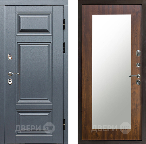 Дверь Престиж TERMO с терморазрывом Премиум Грэй Зеркало пастораль Дуб в Орехово-Зуево