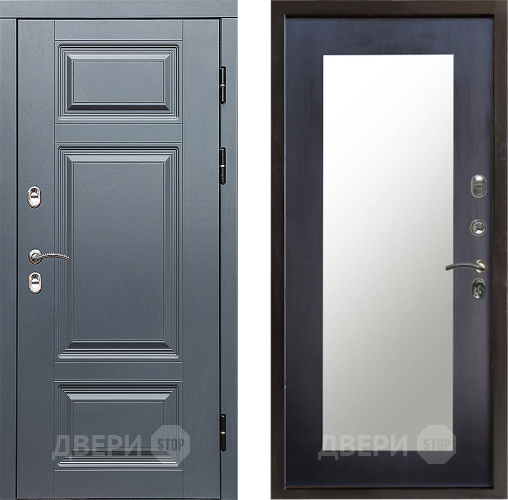 Входная металлическая Дверь Престиж TERMO с терморазрывом Премиум Грэй Зеркало пастораль Венге в Орехово-Зуево