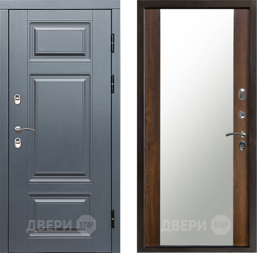 Входная металлическая Дверь Престиж TERMO с терморазрывом Премиум Грэй Зеркало Дуб в Орехово-Зуево