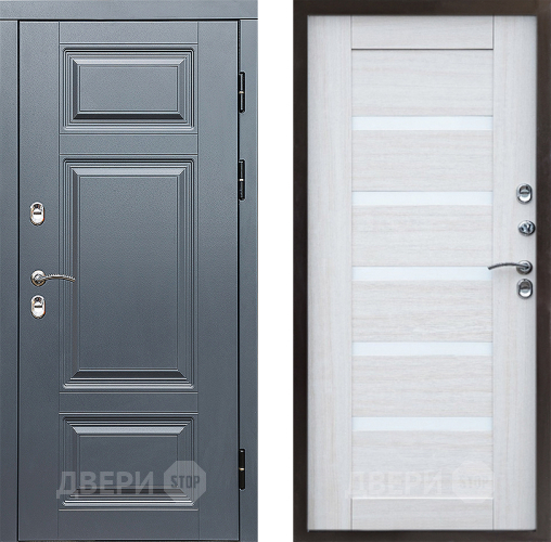 Входная металлическая Дверь Престиж TERMO с терморазрывом Премиум Грэй Царга Лиственница белая в Орехово-Зуево