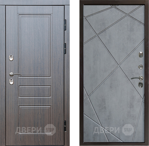 Входная металлическая Дверь Престиж TERMO с терморазрывом Классика Лучи Бетон темный в Орехово-Зуево