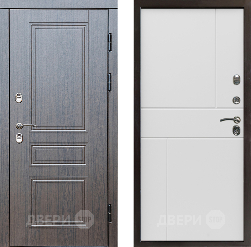 Входная металлическая Дверь Престиж TERMO с терморазрывом Классика Горизонт Бетон белый в Орехово-Зуево