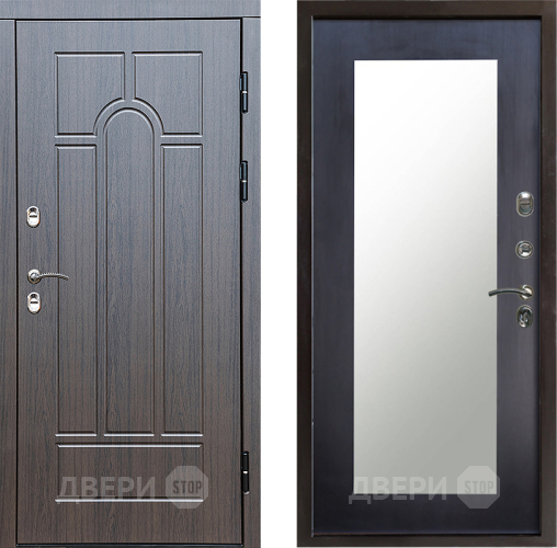 Входная металлическая Дверь Престиж TERMO с терморазрывом Арка Зеркало пастораль Венге в Орехово-Зуево