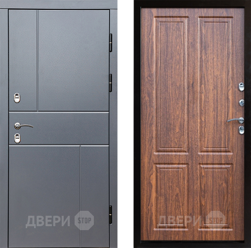 Входная металлическая Дверь Престиж TERMO с терморазрывом Горизонт Грэй Премиум Орех светлый в Орехово-Зуево
