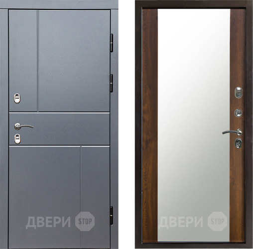 Входная металлическая Дверь Престиж TERMO с терморазрывом Горизонт Грэй Зеркало Дуб в Орехово-Зуево