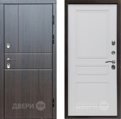 Входная металлическая Дверь Престиж TERMO с терморазрывом Горизонт Венге Классика Белый матовый в Орехово-Зуево