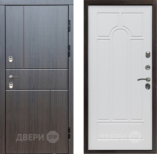 Входная металлическая Дверь Престиж TERMO с терморазрывом Горизонт Венге Арка Белое дерево в Орехово-Зуево