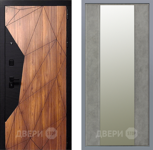 Дверь Заводские двери Морра Зеркало Макси Бетон темный в Орехово-Зуево