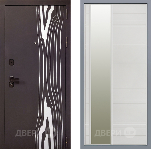 Дверь Заводские двери Леванте Зеркало Лира Белый софт в Орехово-Зуево