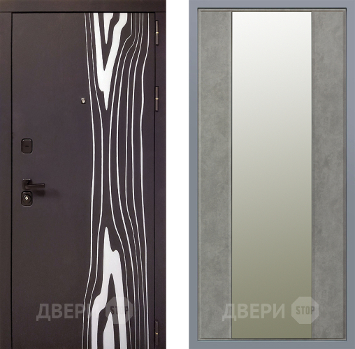 Дверь Заводские двери Леванте Зеркало Макси Бетон темный в Орехово-Зуево