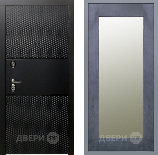 Дверь Заводские двери Тефлон Зеркало Модерн Бетон темный в Орехово-Зуево