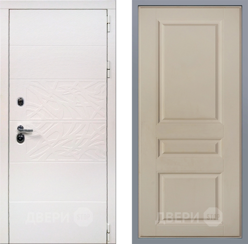 Дверь Заводские двери Дэко Вайт Стокгольм Шампань в Орехово-Зуево