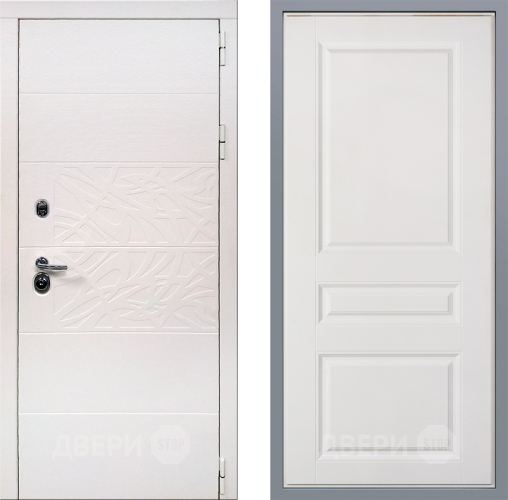 Дверь Заводские двери Дэко Вайт Стокгольм Белый софт в Орехово-Зуево