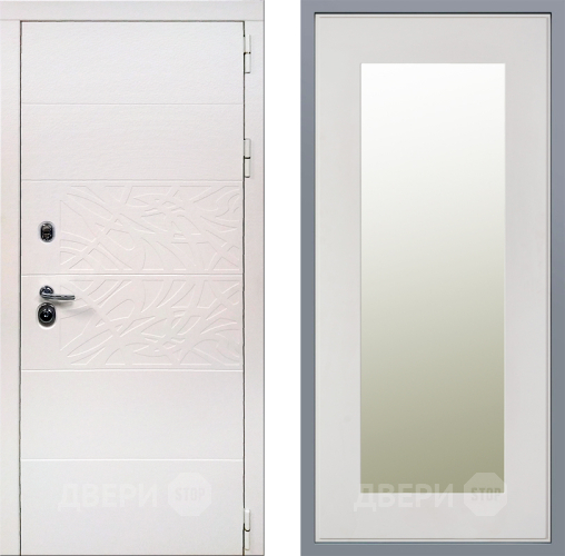 Дверь Заводские двери Дэко Вайт Зеркало Модерн Белый софт в Орехово-Зуево