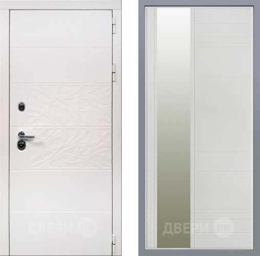 Дверь Заводские двери Дэко Вайт Зеркало Лира Белый софт в Орехово-Зуево