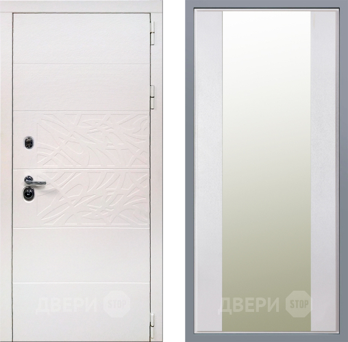 Дверь Заводские двери Дэко Вайт Зеркало Макси Белый шелк в Орехово-Зуево