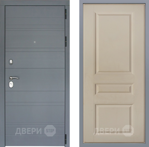 Дверь Заводские двери Лира Софт графит Стокгольм Шампань в Орехово-Зуево