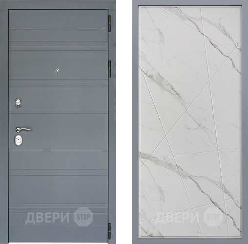 Дверь Заводские двери Лира Софт графит Флитта Мрамор белый в Орехово-Зуево
