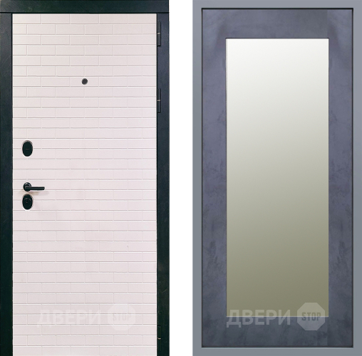 Дверь Заводские двери Сохо Зеркало Модерн Бетон темный в Орехово-Зуево