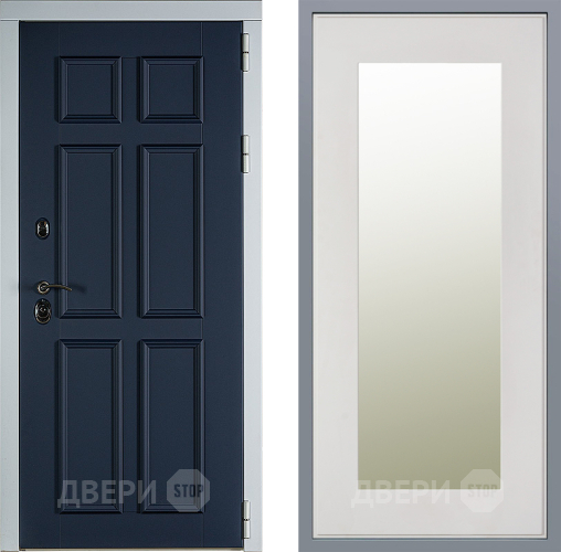 Дверь Заводские двери Стокгольм Зеркало Модерн Белый софт в Орехово-Зуево