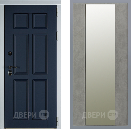 Дверь Заводские двери Стокгольм Зеркало Макси Бетон темный в Орехово-Зуево