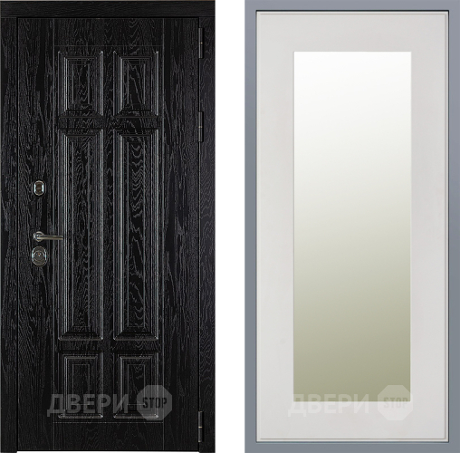 Дверь Заводские двери Мюнхен Зеркало Модерн Белый софт в Орехово-Зуево