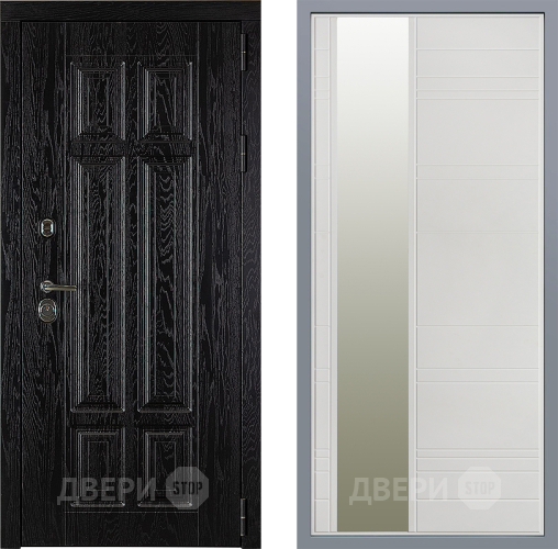 Дверь Заводские двери Мюнхен Зеркало Лира Белый софт в Орехово-Зуево