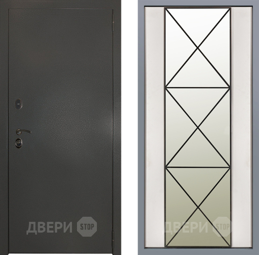 Дверь Заводские двери Эталон 3к антик серебро Зеркало Перфекто Структурное дерево в Орехово-Зуево