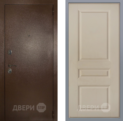 Дверь Заводские двери Эталон 3к антик медь Стокгольм Шампань в Орехово-Зуево