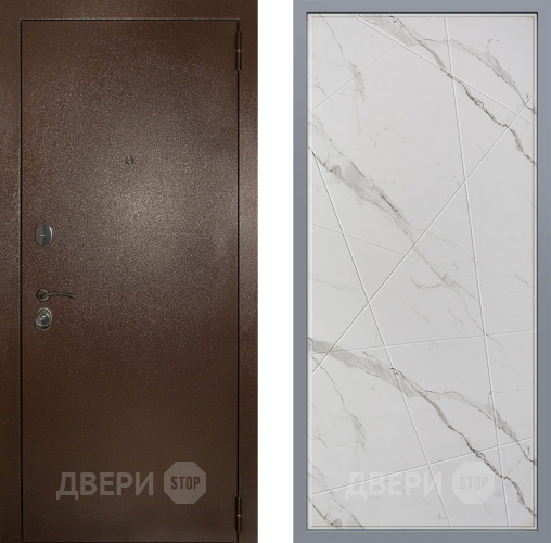 Дверь Заводские двери Эталон 3к антик медь Флитта Мрамор белый в Орехово-Зуево