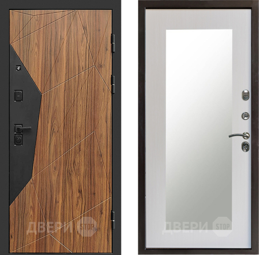 Входная металлическая Дверь Престиж Avangard Зеркло Пастораль Лиственница белая в Орехово-Зуево