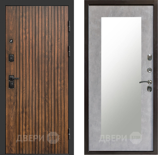 Входная металлическая Дверь Престиж Tvist Зеркло Пастораль Бетон светлый в Орехово-Зуево