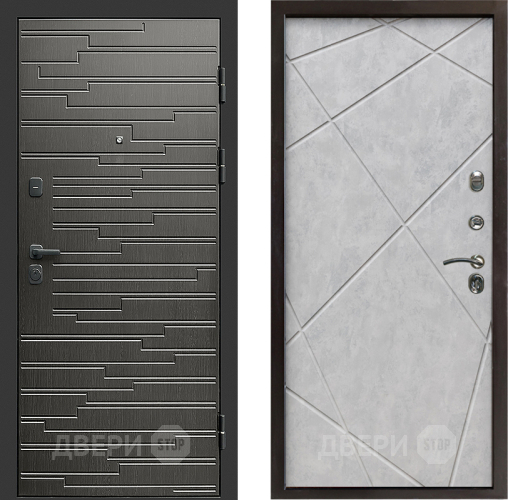 Входная металлическая Дверь Престиж Rivera Лучи Бетон светлый в Орехово-Зуево