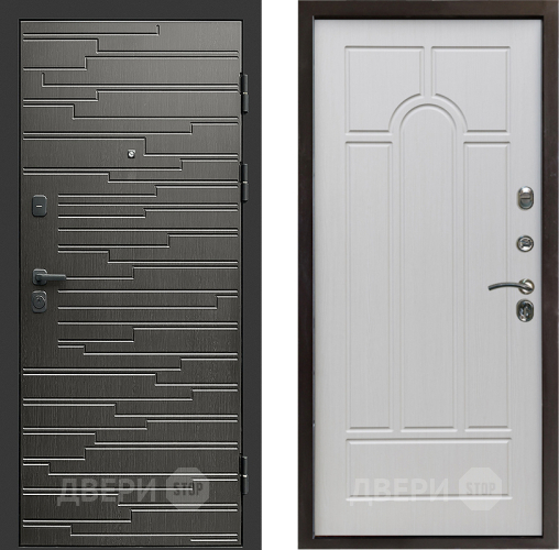 Входная металлическая Дверь Престиж Rivera Арка Лиственница белая в Орехово-Зуево