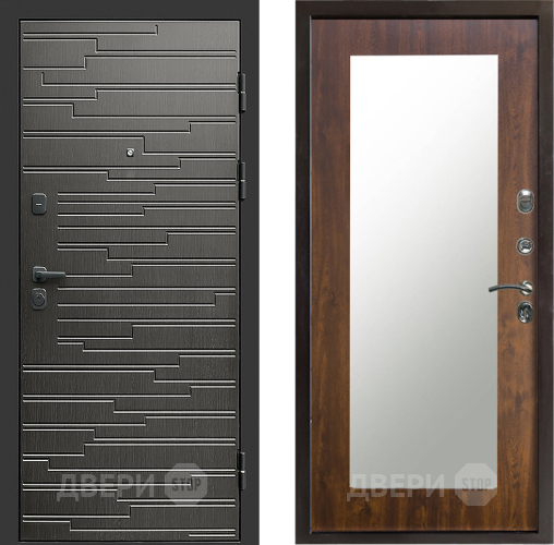 Входная металлическая Дверь Престиж Rivera Зеркло Пастораль Дуб в Орехово-Зуево
