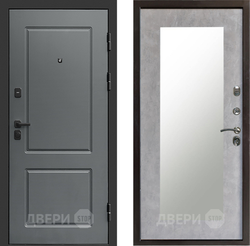 Входная металлическая Дверь Престиж Verona Зеркло Пастораль Бетон светлый в Орехово-Зуево