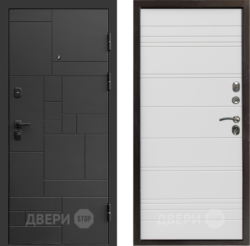 Входная металлическая Дверь Престиж Kvadro Line Белый в Орехово-Зуево