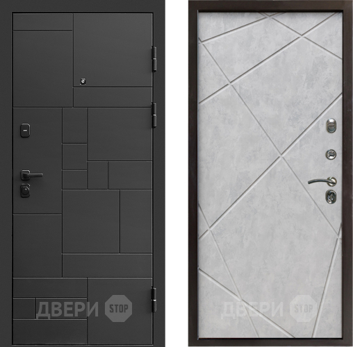 Входная металлическая Дверь Престиж Kvadro Лучи Бетон светлый в Орехово-Зуево