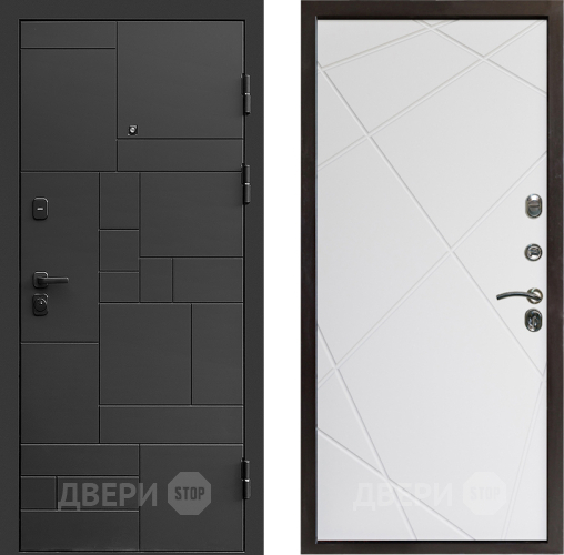 Входная металлическая Дверь Престиж Kvadro Лучи Бетон белый в Орехово-Зуево