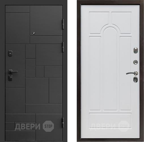 Входная металлическая Дверь Престиж Kvadro Арка Белое дерево в Орехово-Зуево