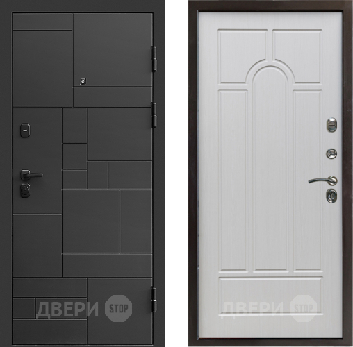 Входная металлическая Дверь Престиж Kvadro Арка Лиственница белая в Орехово-Зуево