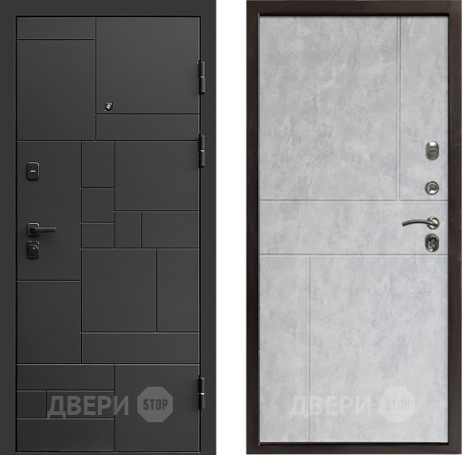 Входная металлическая Дверь Престиж Kvadro Горизонт Бетон светлый в Орехово-Зуево