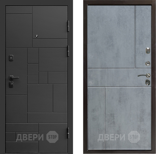Входная металлическая Дверь Престиж Kvadro Горизонт Бетон темный в Орехово-Зуево
